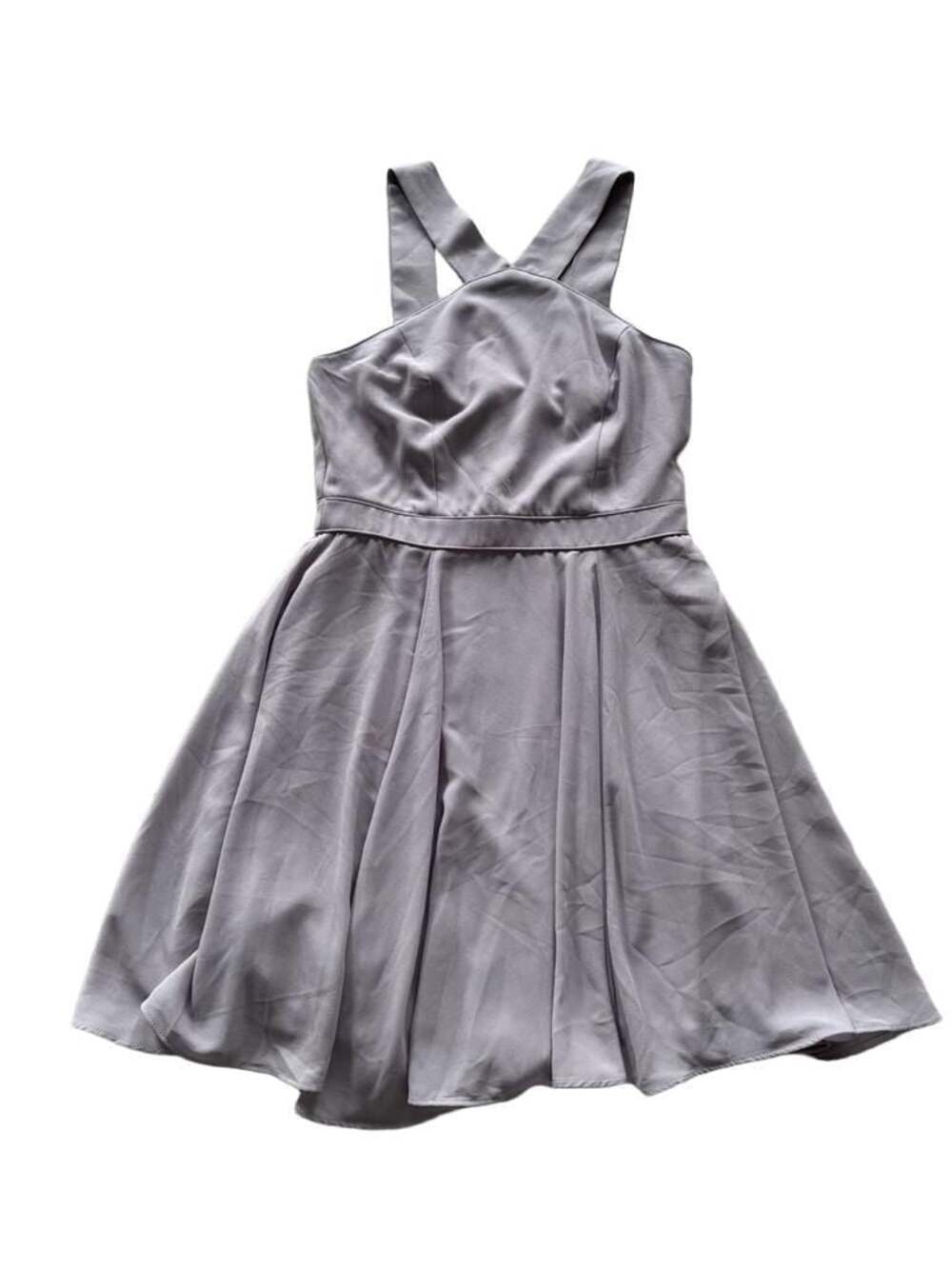 Lulus Forevermore Gray Halter Skater Mini Dress